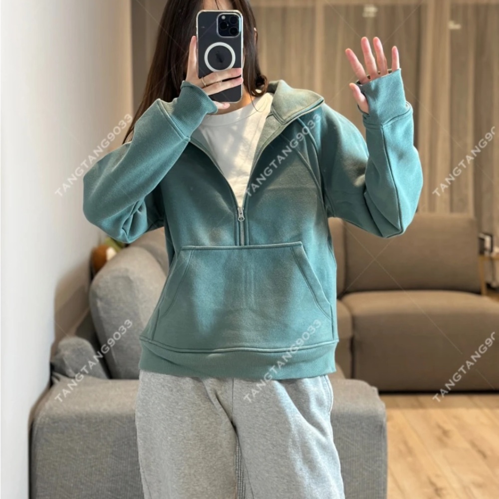 Ladies' Cozy Half-Zip Pullover-Green